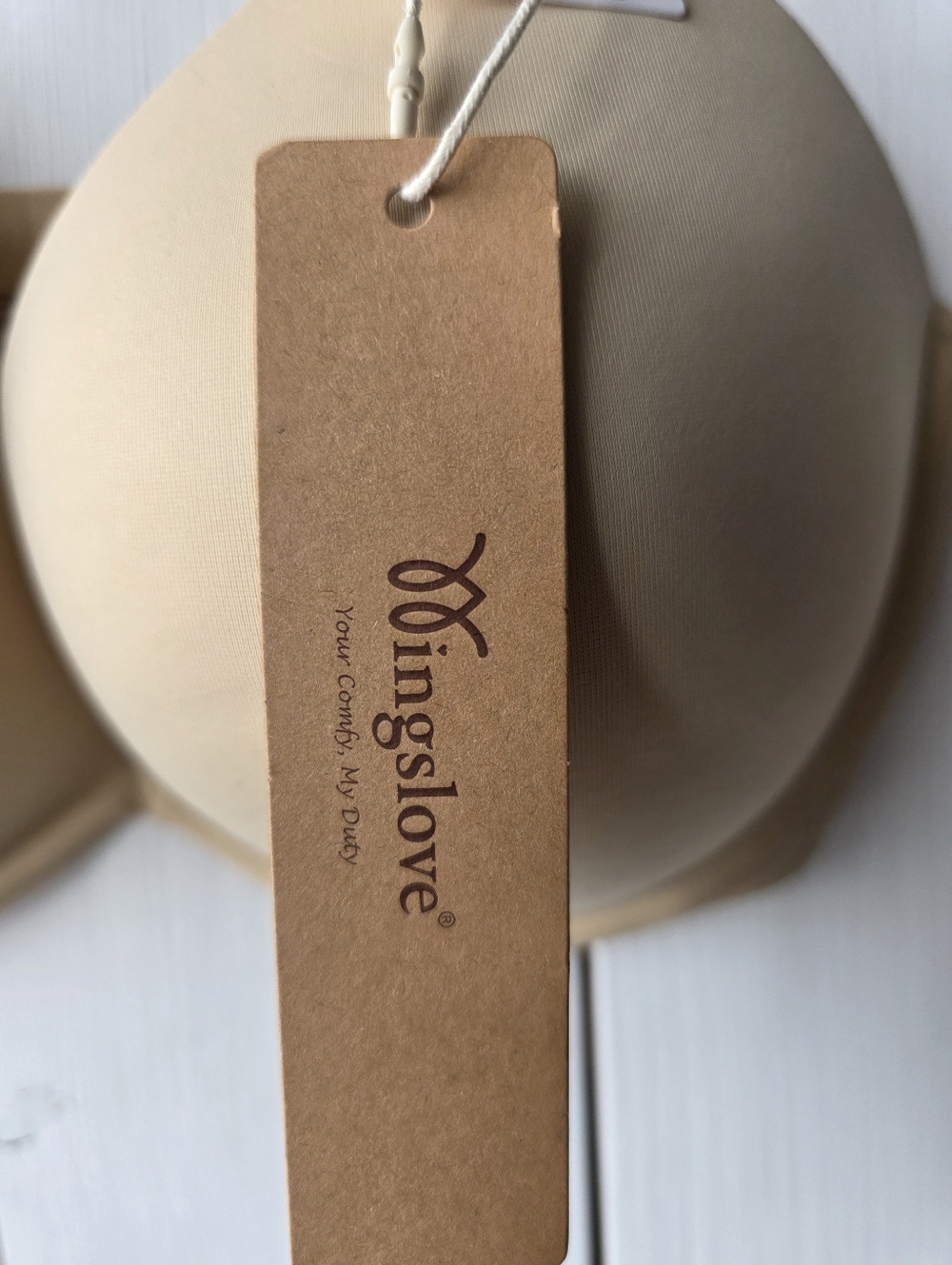 Wingslove Deep V Padded Push Up Bra with Underwire Nude NWT Size 34DDD - Picture 4 of 11